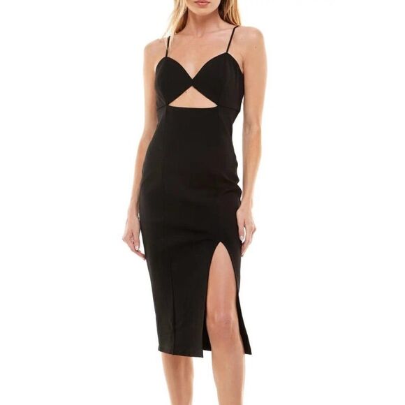 New socialite | Sleeveless Cutout Midi Dress in Wine - Picture 3 of 10